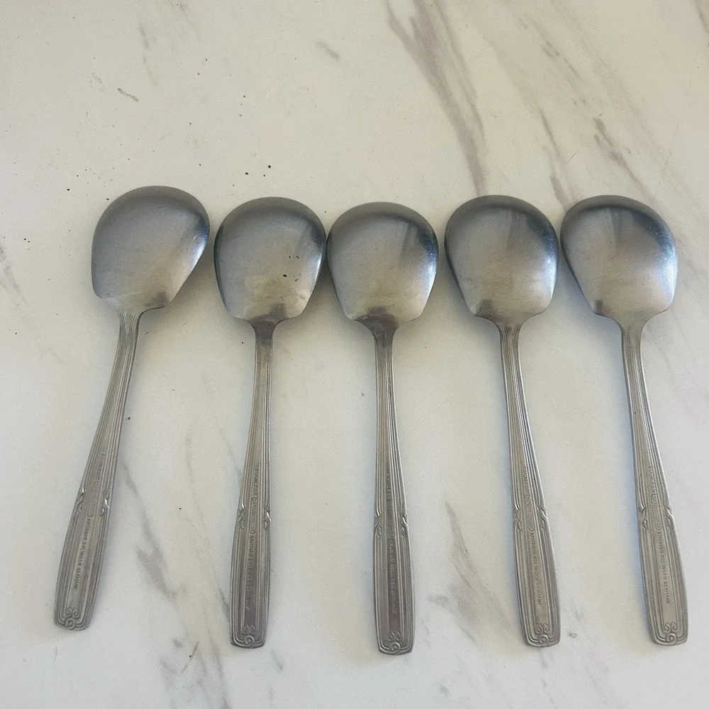 Solingen Germany Krusius‎ Springrose Stainless Soup Spoon 6